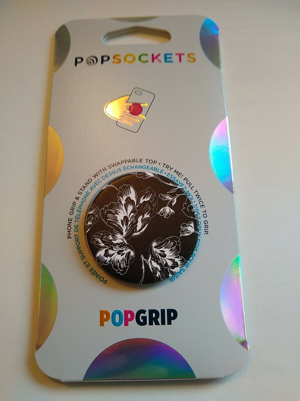 PopSockets PopGrip with Swappable Top for Phones & Tablets -Plumeria X-Ray BK